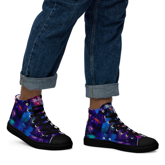 Purple Rain - Men’s high top canvas shoes
