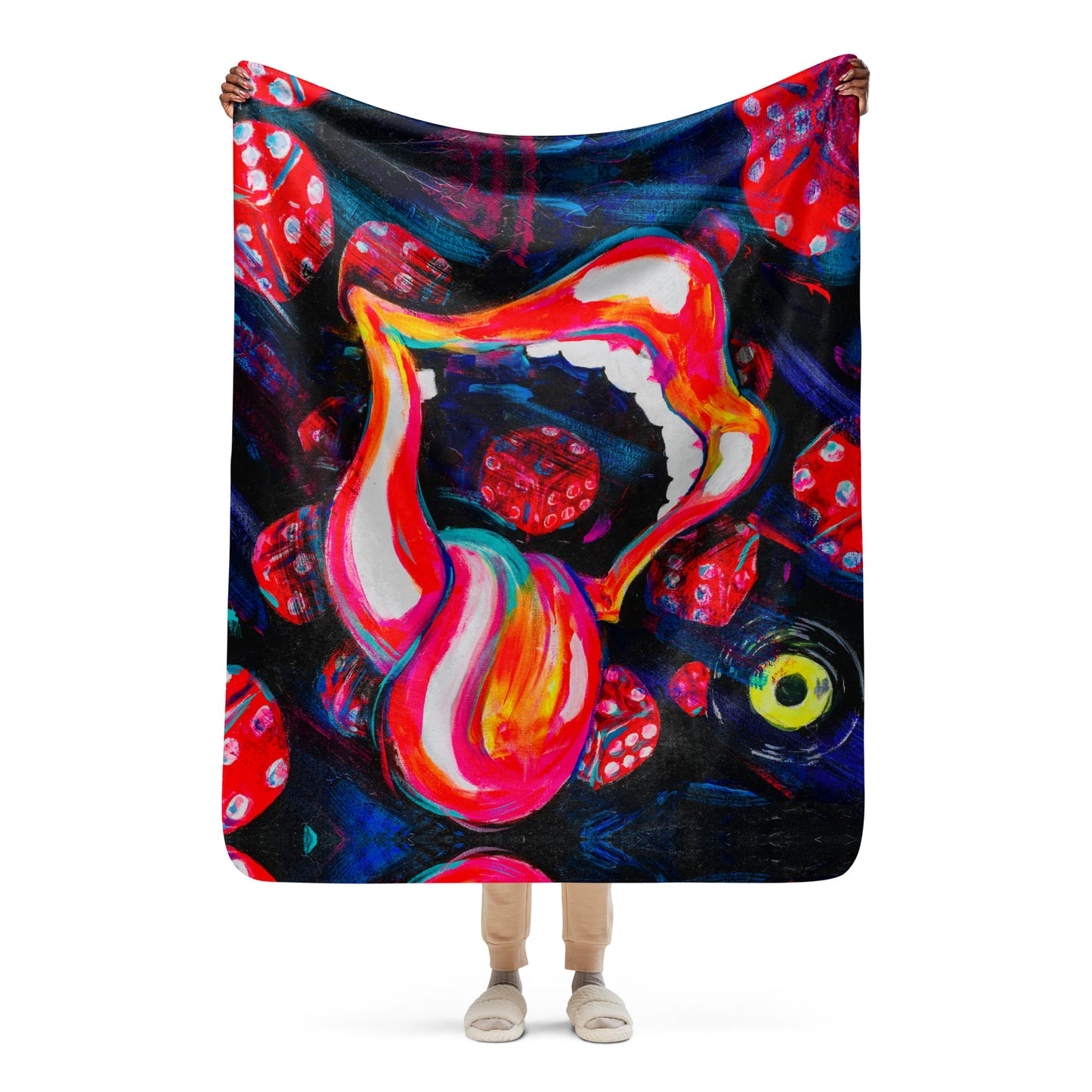 Cosmic Tumbling Dice M&T Sherpa Blanket
