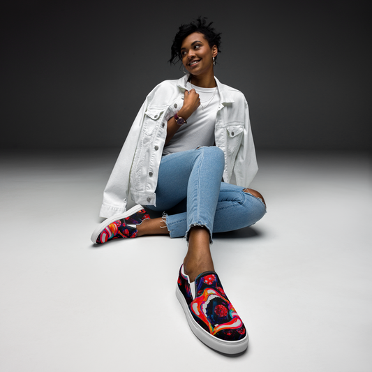 "Cosmic Tumbling Dice" Slip-On Women's Shoes
