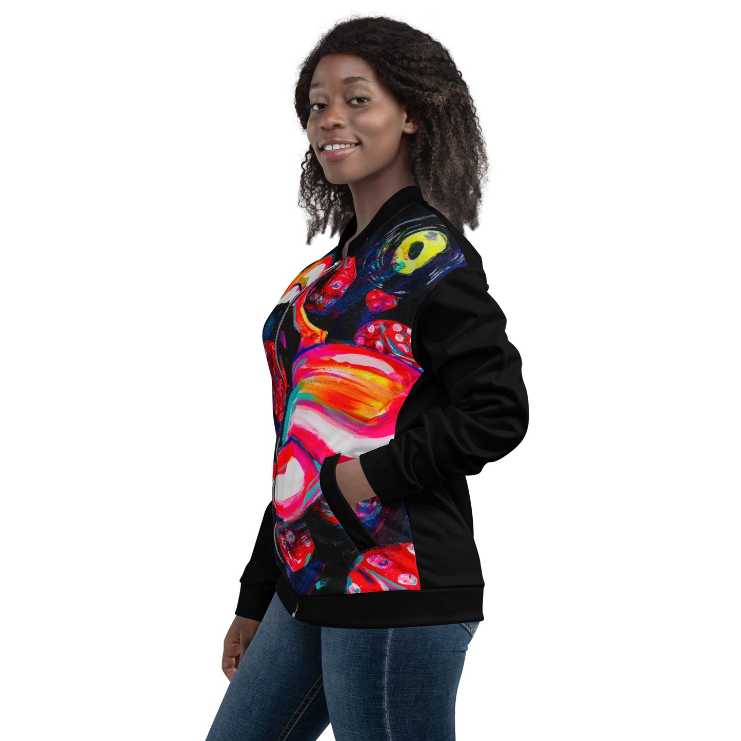 Cosmic Tumbling Dice Unisex Bomber Jacket