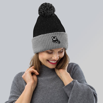 Black M&T Pom-Pom Beanie