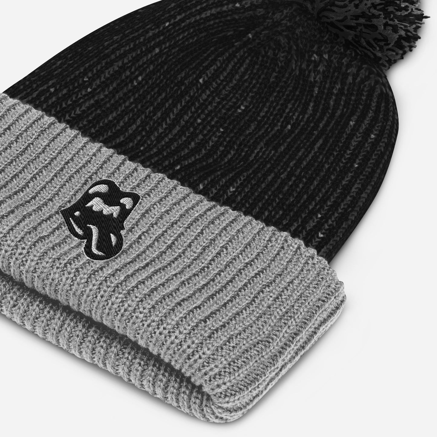 Black M&T Pom-Pom Beanie