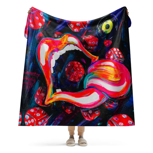 Cosmic Tumbling Dice M&T Sherpa Blanket